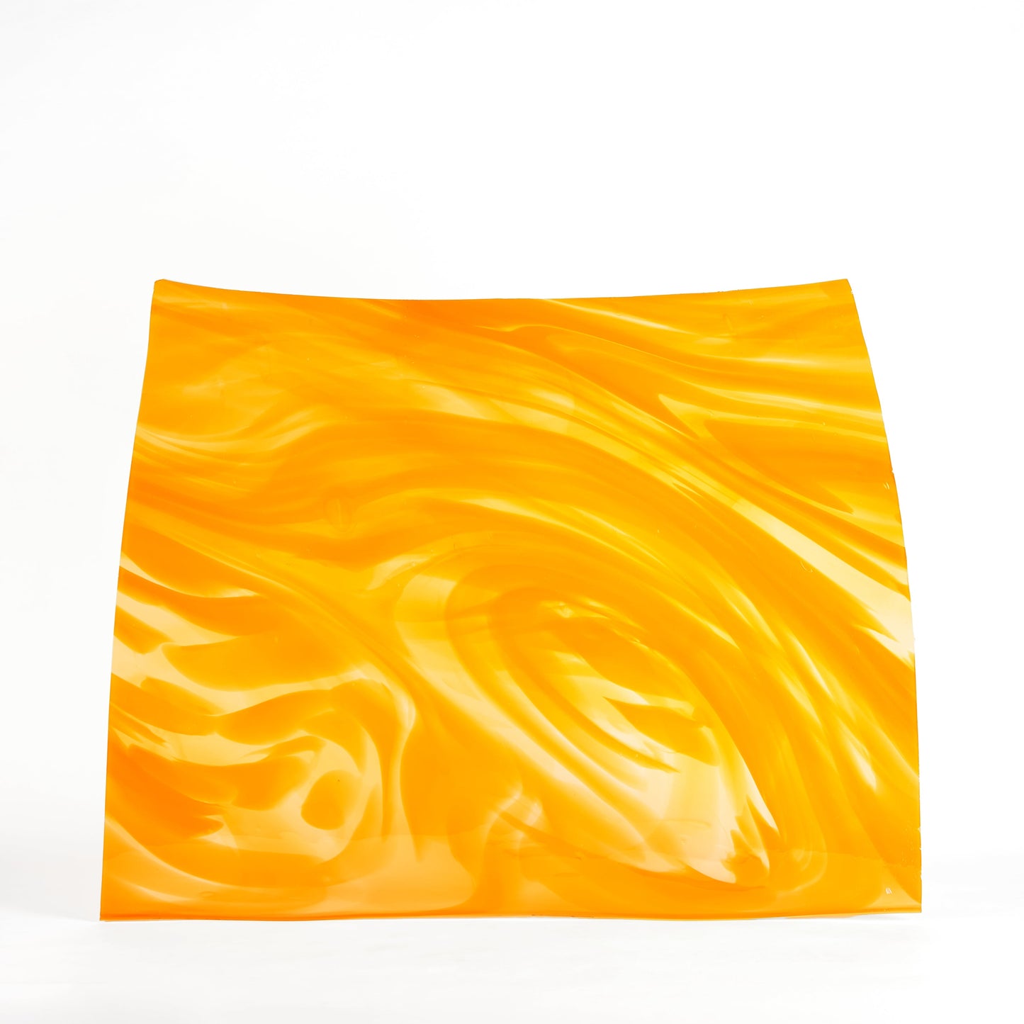 Streaky Orange Mouthblown Flat Stained Glass