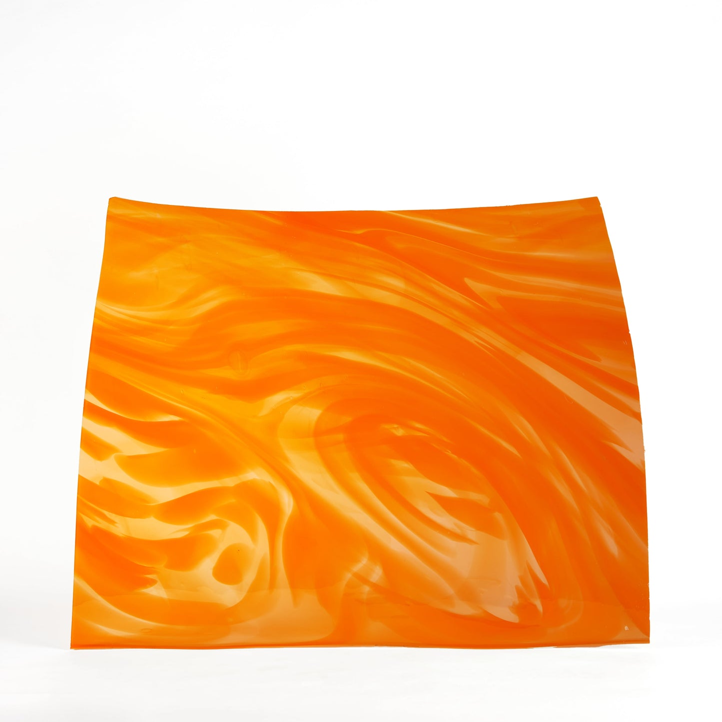 Streaky Orange Mouthblown Flat Stained Glass