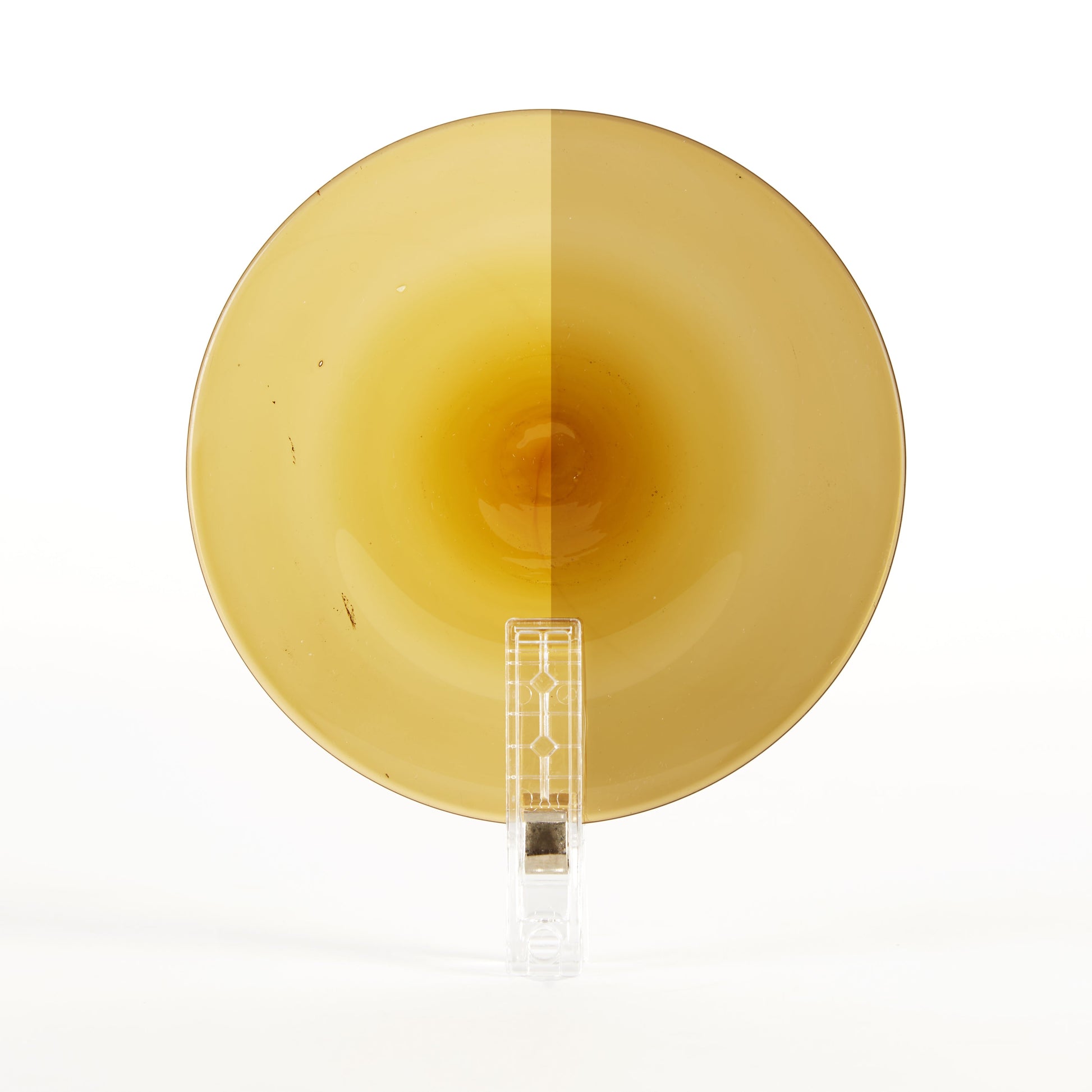 Traditional Handblown Glass Roundel, Medium Amber (Dark), 100mm, (10cm)