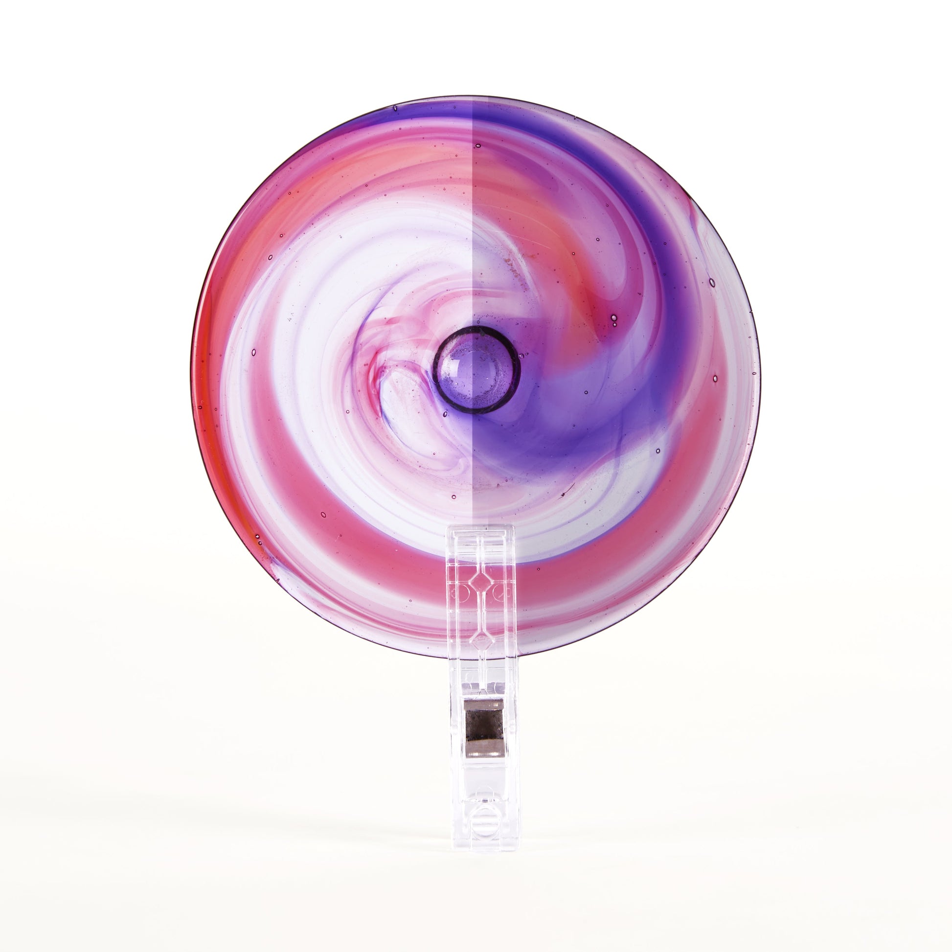 Streaky Handblown Roundel, Pink & Purple, 100mm, (10cm)