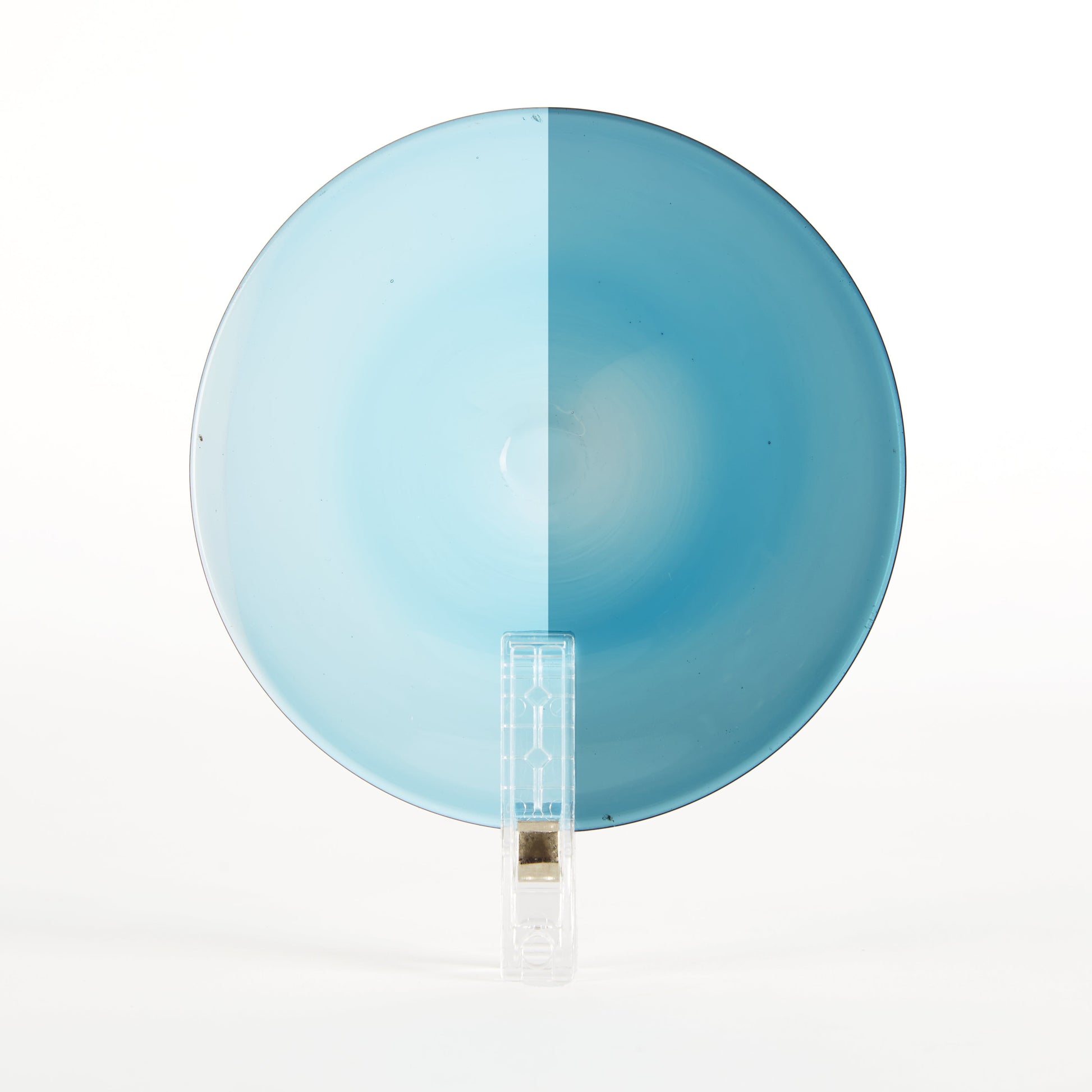 Traditional Handblown Glass Roundel, Turquoise Blue (Dark), 100mm, (10cm)