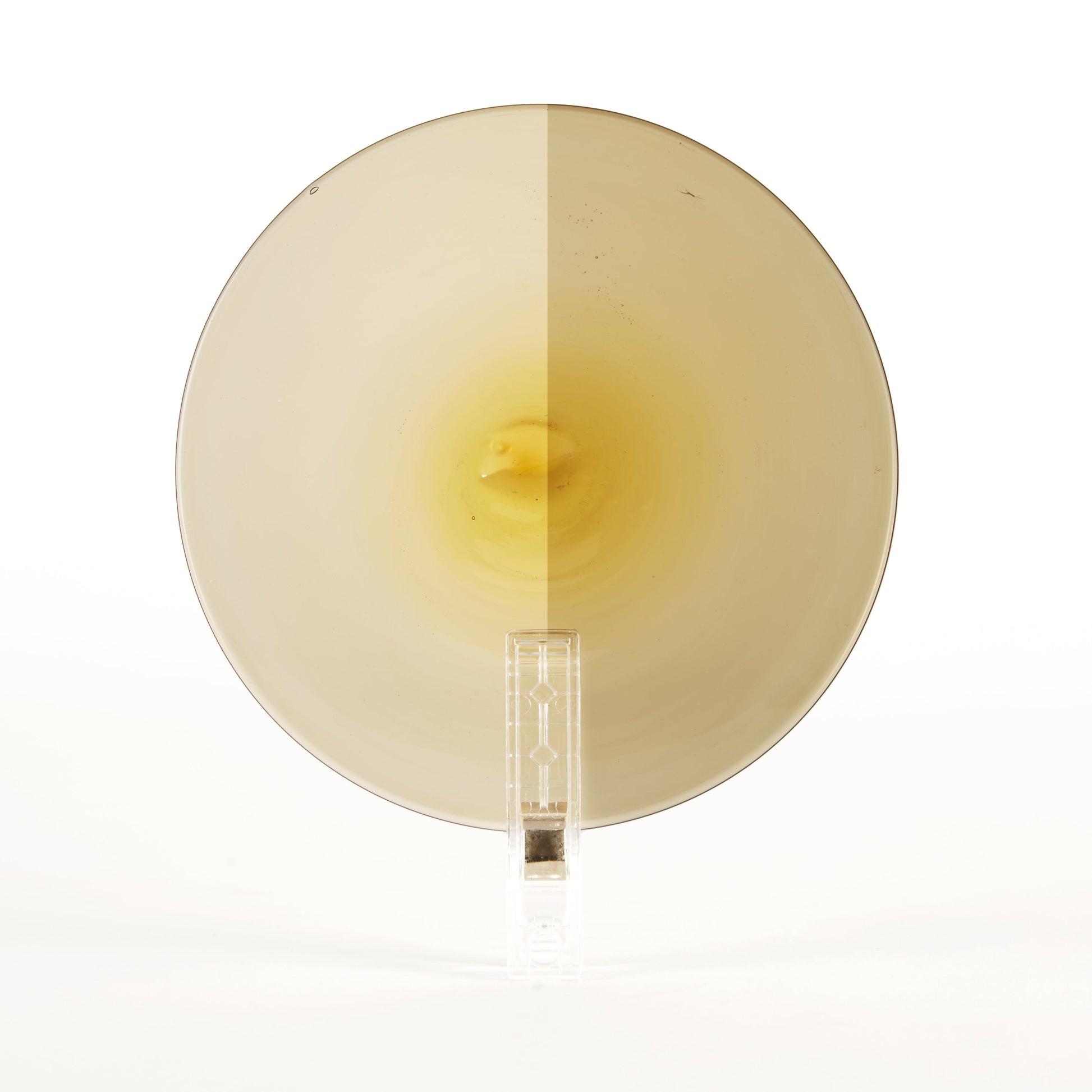 Traditional Handblown Glass Roundel, Yellow Amber (Dark), 100mm, (10cm)