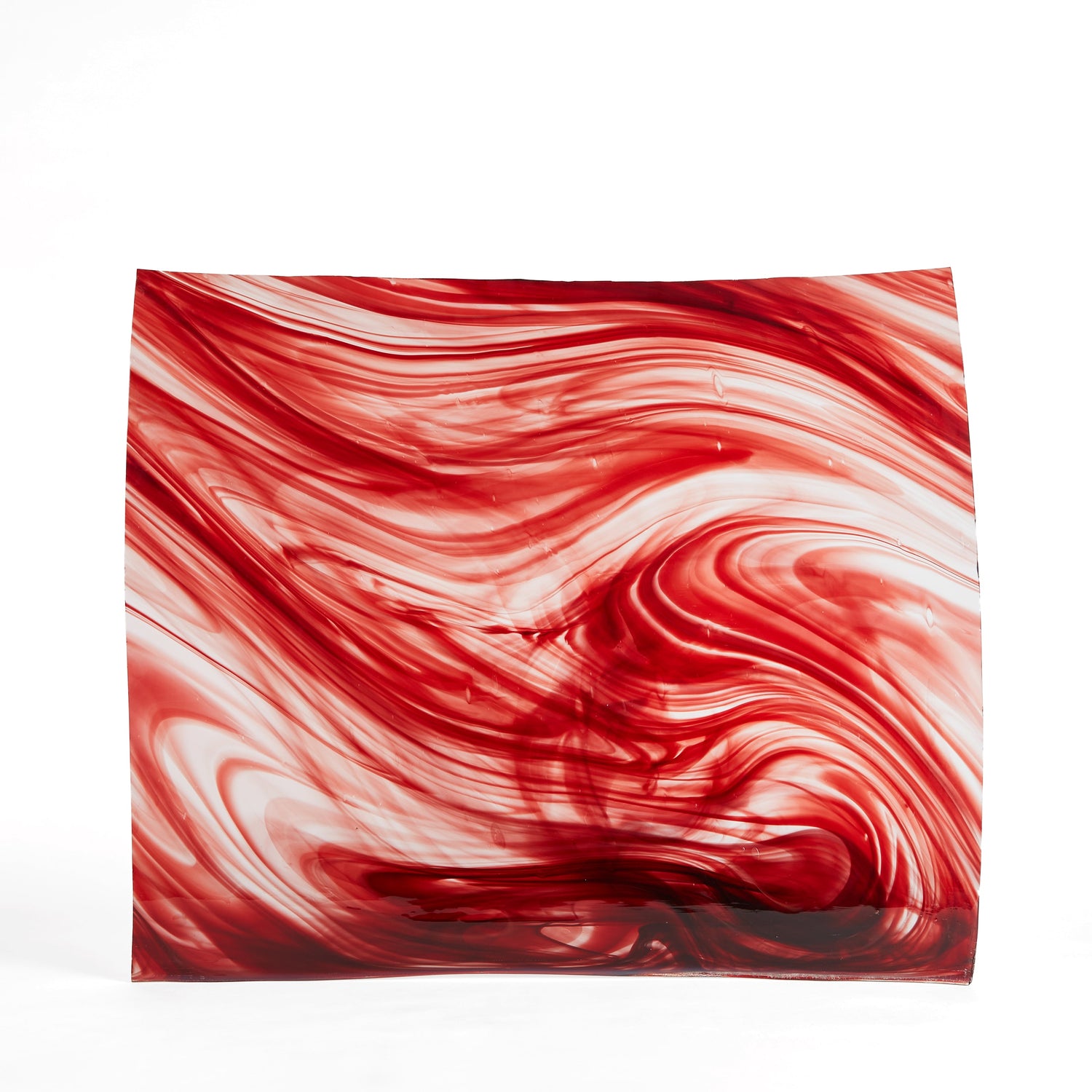 Streaky Copper Ruby Mouthblown Flat Stained Glass