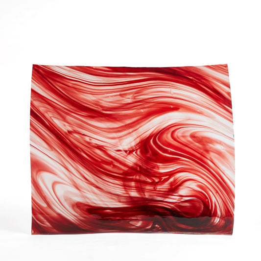 Streaky Copper Ruby Mouthblown Flat Stained Glass
