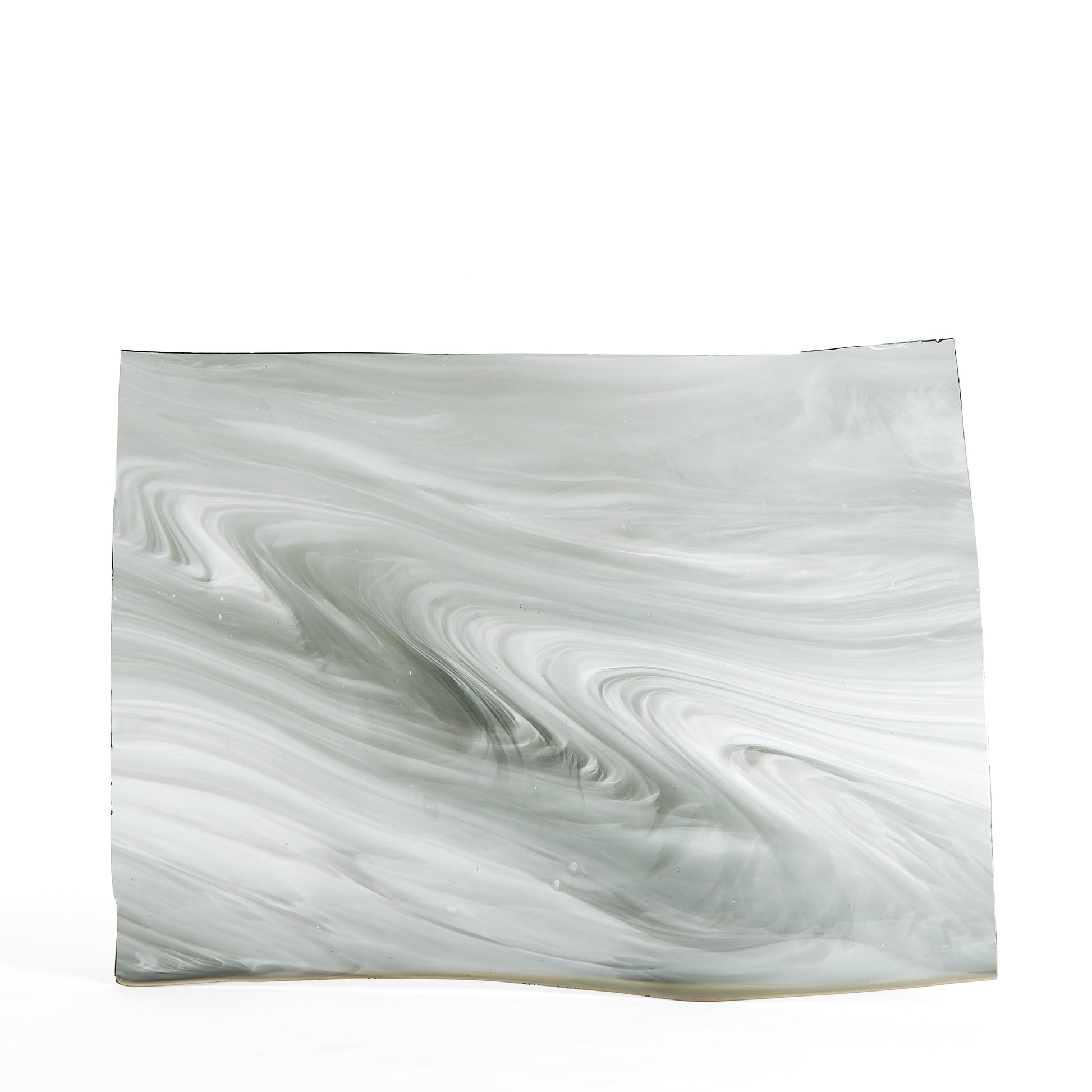 Streaky Grey Mouthblown Flat Stained Glass