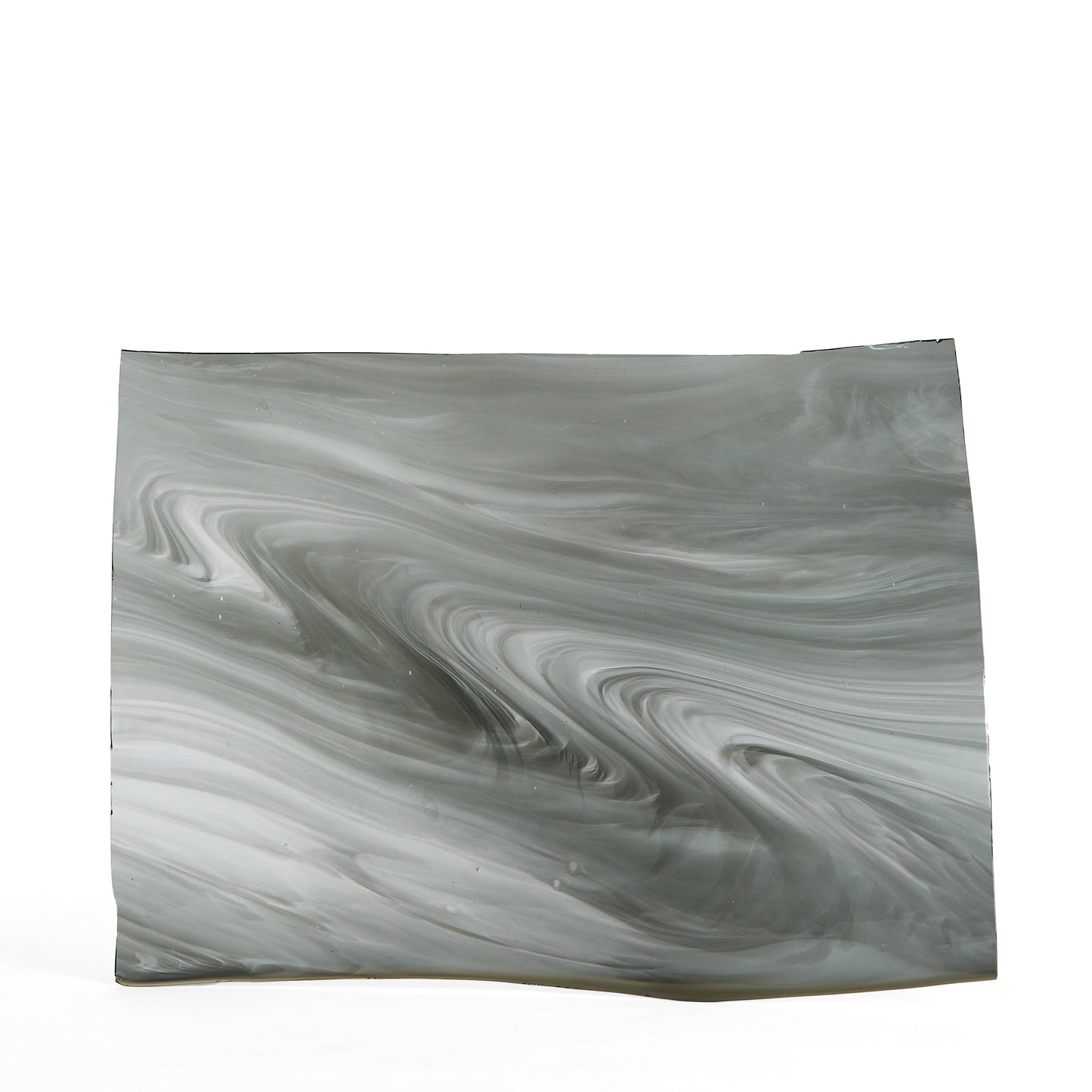 Streaky Grey Mouthblown Flat Stained Glass