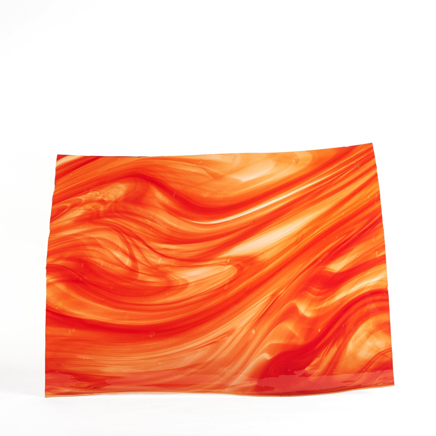 Streaky Red Mouthblown Flat Stained Glass