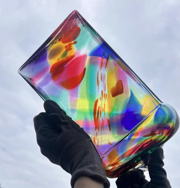 Uncut  Multicoloured Norman Slab before processing