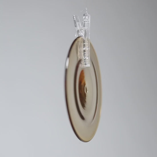 Handblown Roundel Yellow Amber, Light