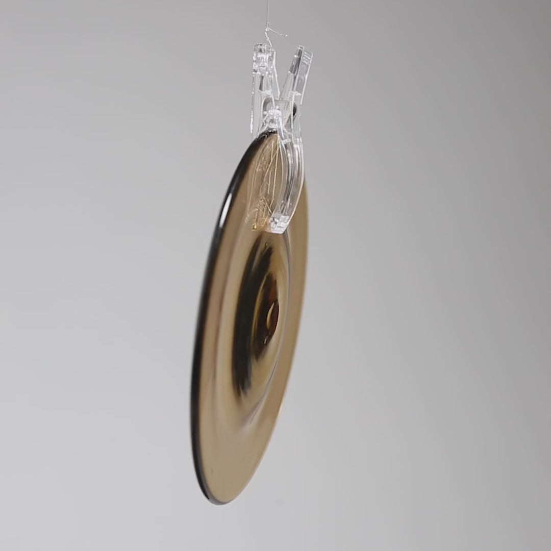 Handblown Roundel Medium Amber Light