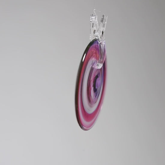 Streaky Handblown Roundel, Pink and Purple