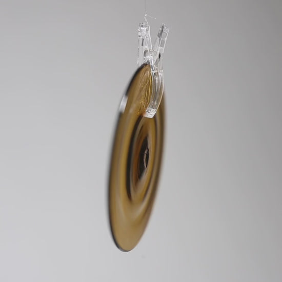 Handblown Roundel Medium Amber Dark